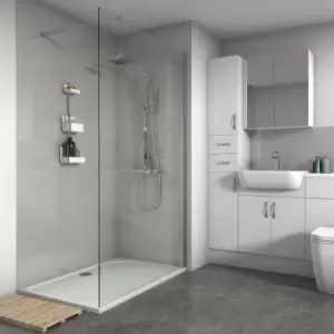 Image of Splashwall Gloss Chrome Effect 2 Sided Shower Panel Kit (L)1200mm (W)1200mm (T)4mm