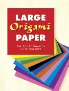 Image of large origami paper 24 9 x 9 sheets in 12 colors