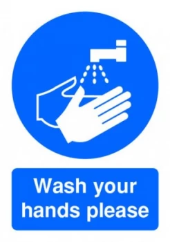 image of Extra Value A5 PVC Safety Sign - Wash Hands