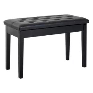 image of HOMCOM PU Leather Upholstered Piano Stool Makeup Stool Bench Dressing Table Seat with Storage 76x36x50cm, Black