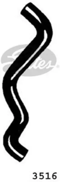 Image of Curved Radiator Hose 440mm X 34 Gates 3516