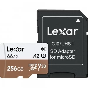 image of Lexar 667X 256GB MicroSDXC Memory Card