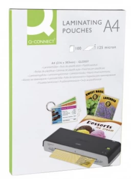 image of Q-Connect A4 Laminating Pouch 250 Micron (Pack of 100)