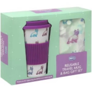 image of RSPCA Dogs Travel Mug and Shopper Bag Gift Set