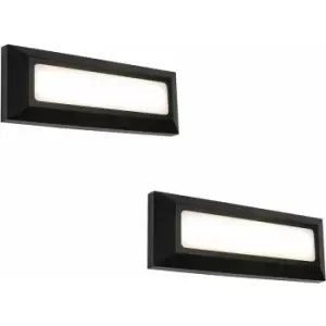 Image of Loops - 2 pack Outdoor IP65 Pathway Guide Light - Direct 3W Warm White LED - Black abs