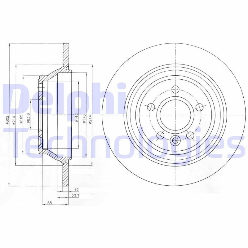 Image of DELPHI Brake disc DELPHI BG4238C