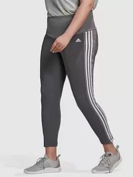 image of adidas 3 Stripes 7/8 Leggings - Plus Size - Dark Grey Heather, Size 2X, Women