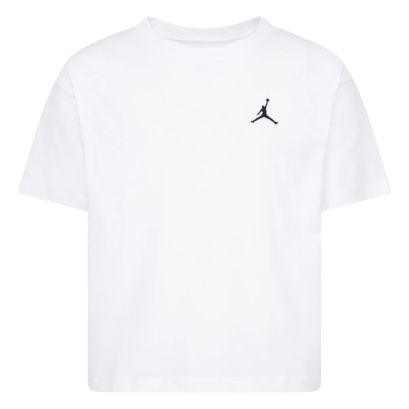 Image of Air Jordan Jumpman Cropped T-Shirt Junior Girls White/Blk SL female 7-8 (S)