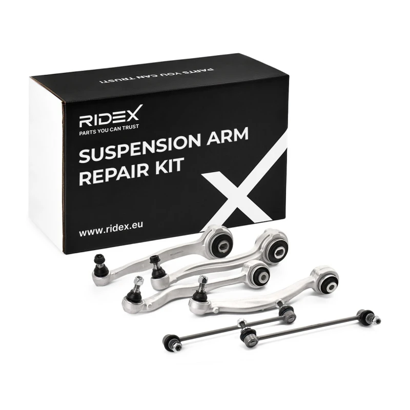 Image of RIDEX 772S0272 Control arm repair kit Front Axle Left, Control Arm Aluminium Suspension Kit (772)