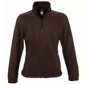 image of SOLS Womens/Ladies North Full Zip Fleece Jacket (L) (Dark Chocolate)