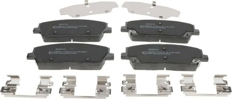 Image of MAPCO 106003 Brake pad set Front Axle, with acoustic wear warning, with accessories, with brake caliper screws Brake Pad Set,disc brake (402)