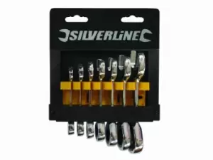 image of Silverline 199916 Stubby Ratchet Spanner Set 7pce 8 - 19mm