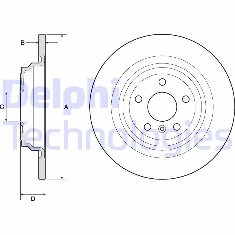 Image of DELPHI Brake disc DELPHI BG4754C