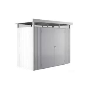 image of 8' x 4' Biohort HighLine H1 Silver Metal Double Door Shed (2.52m x 1.32m)