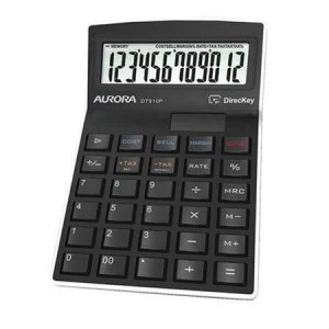 image of Aurora DT910P Semi-Desk Calculator 12 Digit Display 3 Key Memory 139x94x33mm Ref Dt910p