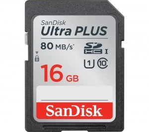 Image of SanDisk Ultra Plus 16GB SDHC Memory Card