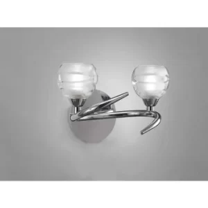 Image of Loop wall light with switch 2 G9 ECO bulbs, polished chrome