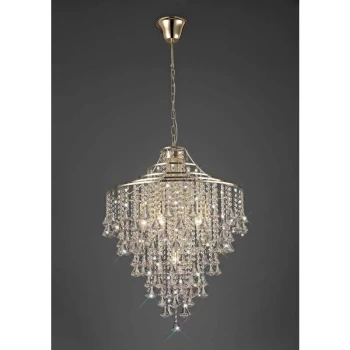 Image of Inina pendant light 7 bulbs E14 gold / crystal