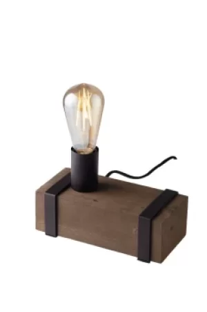 Image of Texas Table Lamp, Dark Brown, Antique Wooden, E27