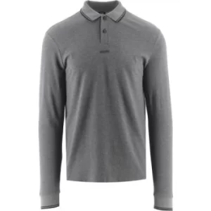 BOSS Medium Grey Long Sleeve PChup Polo Shirt