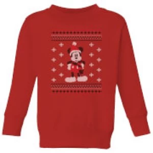Image of Disney Mickey Scarf Kids Christmas Sweatshirt - Red - 9-10 Years