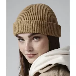 Image of Beechfield Unisex Adult Recycled Harbour Beanie (One Size) (Biscuit Beige)