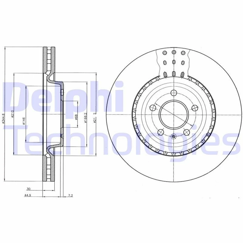 Image of DELPHI Brake disc DELPHI BG9110C