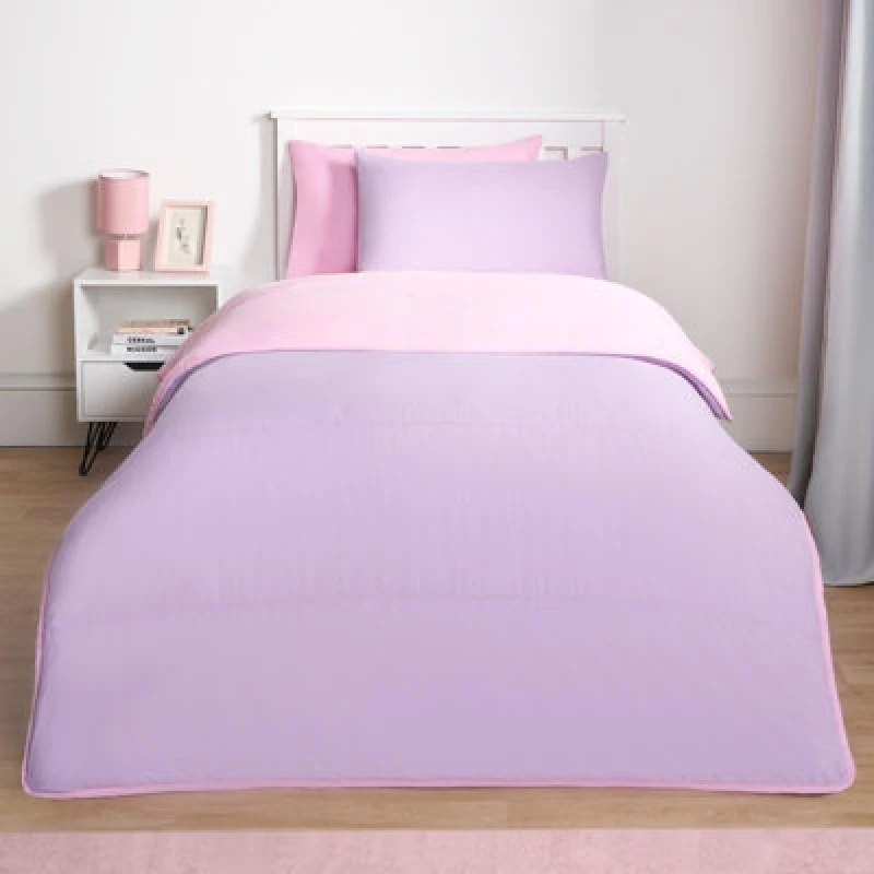 Image of OHS OHS Soft Coverless 10.5 TOG Duvet Set Pillowcase Quilted Cover in Lilac Size: Single Lilac Single Unisex 5027434197583