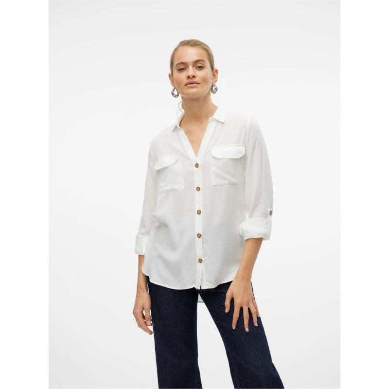 Image of Veromoda Snow White Bumpy Shirt White Female L 190218UK