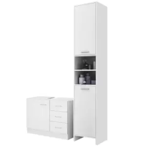 Image of Badmobel-Set Weiß Hochschrank & Unterschrank