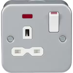 image of MLA Knightsbridge Metal Clad 13A 1G DP Switched Socket With Neon - MR7000N