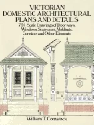 Image of victorian domestic architectural plans and details 734 scale drawings of do