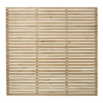 image of Forest 511 x 5'11 Pressure Treated Contemporary Slatted Fence Panel (1.8m x 1.8m) - Pressure Treated