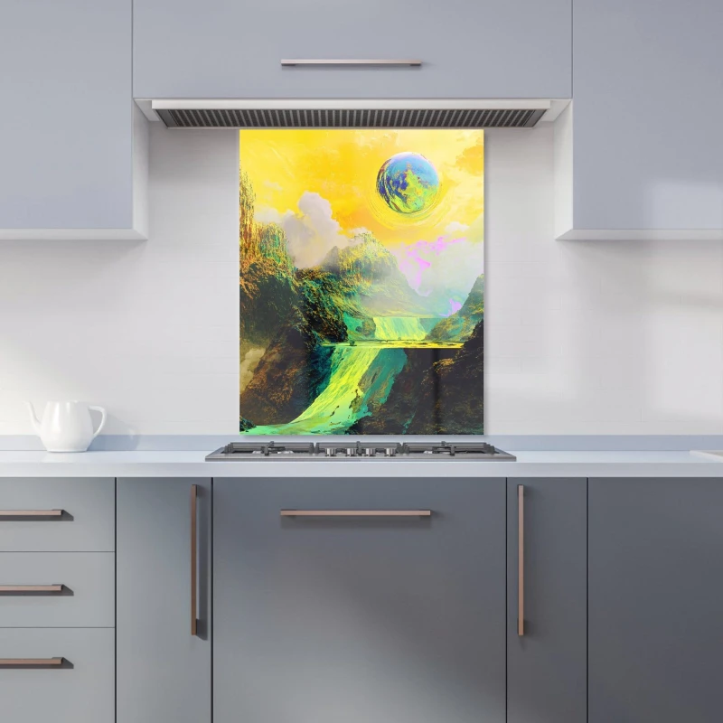 Image of Designer Kitchen Splashbacks Elena Sable: 00035 Kitchen Splashback Size: 600mm x 750mm Multicolor Unisex 600mm x 750mm