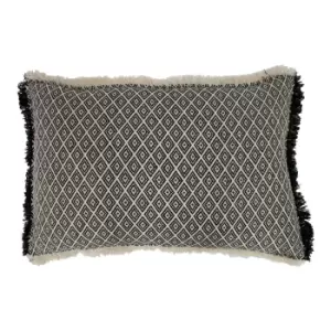 Image of Tangier Woven Rectangular Cushion Monochrome, Monochrome / 40 x 60cm / Polyester Filled