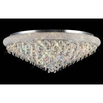 Image of Ceiling lamp Alexetra 18 Bulbs polished chrome / crystal