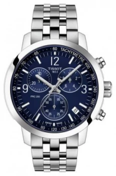 Tissot PRC 200 Chronograph Blue Dial Stainless Steel Watch