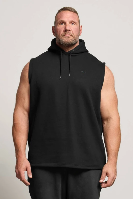 Image of BadRhino BadRhino Men Heavyweight Sleeveless Hoodie in Black Size: X-Large Black 1XL Male 5063589363343