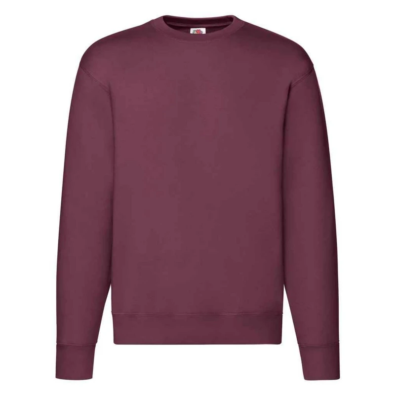 Image of Fruit Of The Loom Fruit of the Loom Men Premium Drop Shoulder Sweatshirt in Burgundy Size: Small Burgundy S Male 5063527301062