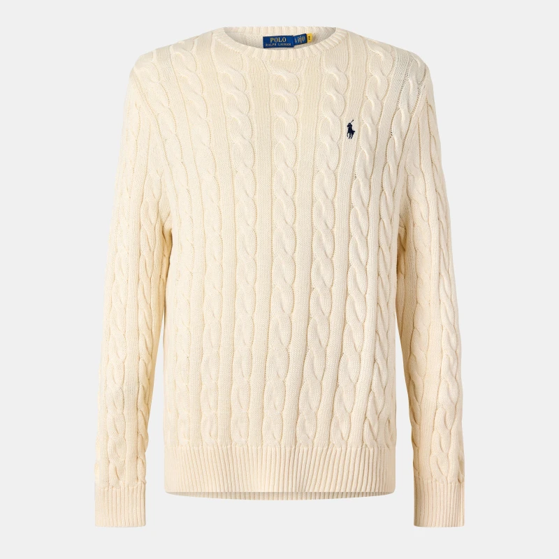 Image of Polo Ralph Lauren Cable Knit Jumper Andover Cream male L