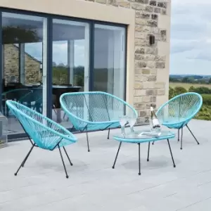 Image of Pacific Lifestyle Rio PU 4 Piece Seating Set - Blue