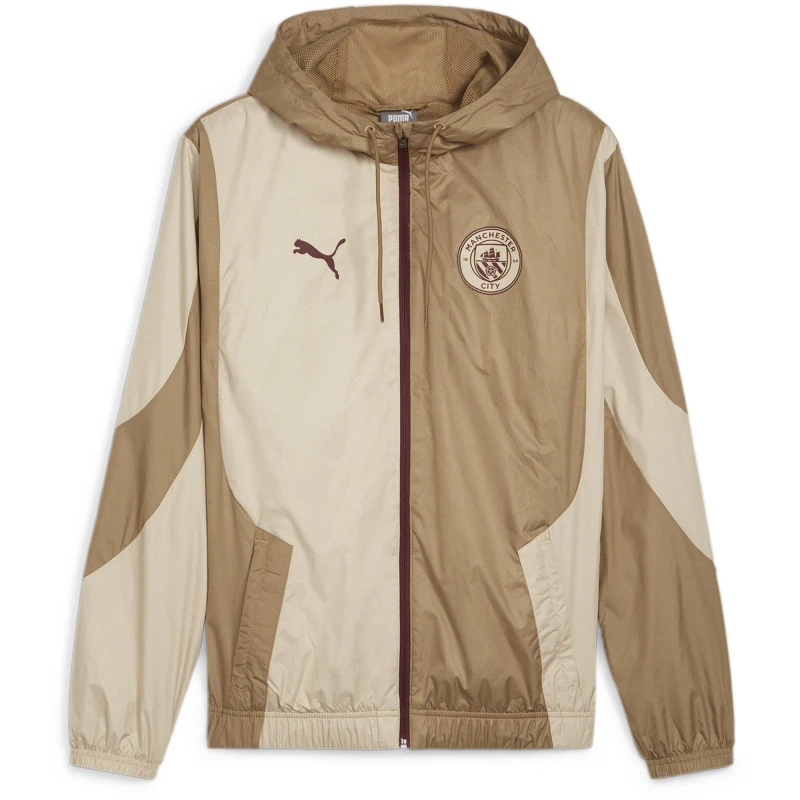 Image of Puma Manchester City Pre-Match Woven Jacket Adults - Beige Beige S