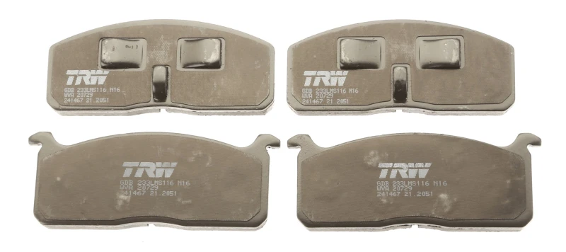 Image of TRW GDB233 Brake pad set not prepared for wear warning indicator Brake Pad Set,disc brake (402)