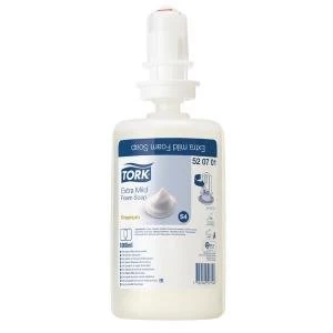 Image of Tork Extra Mild Foam Hand Soap S4 Refill 1 Litre Pack of 6 520701