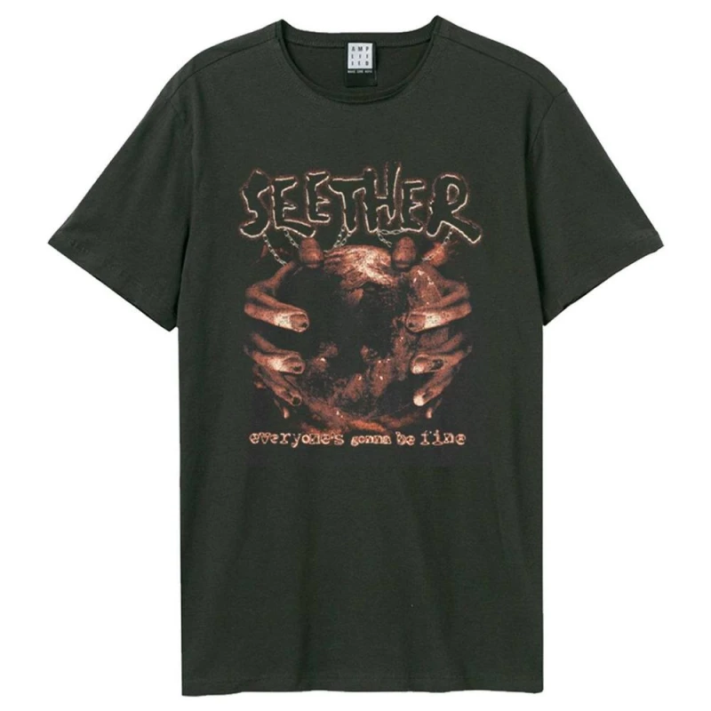 Image of Amplified Mens Gonna Be Fine Seether T-Shirt in Charcoal Size: Large Charcoal Male L