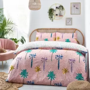 Image of Style Lab Palmtropolis Duvet Cover and Pillowcase Set Pink