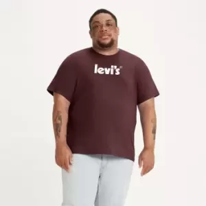 Image of Poster Big & Tall T-Shirt with Logo Print and Crew Neck in Cotton