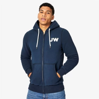 image of Jack Wills Corbig Space Dye Sherpa Zip Up Hoodie - Navy