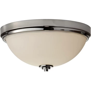 image of Malibu - 2 Light Bathroom Flush Mount Ceiling Light Polished Chrome IP44, E27 - Elstead