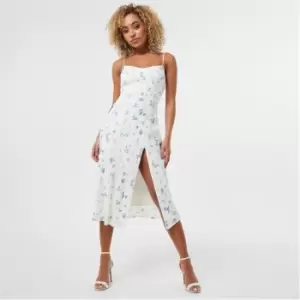 image of Jack Wills Split Midi Dress - White